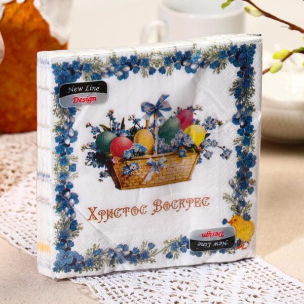 Салфетки бумажные New Line DESIGN «Корзина», 3 слоя, 33*33 см, 20 шт.