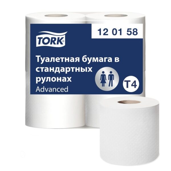 Туалетная бумага Tork T4 Advanced в стандартных рулонах, 2 слоя, 4 рулона