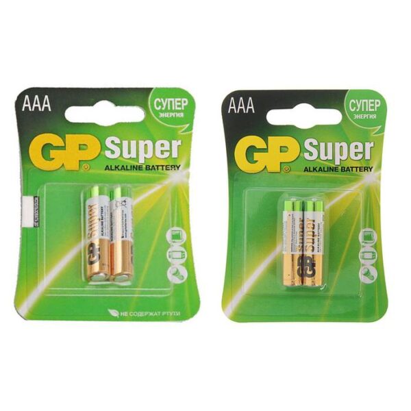 Батарейка алкалиновая GP Super, AAA, LR03-2BL, 1.5В, блистер, 2 шт.