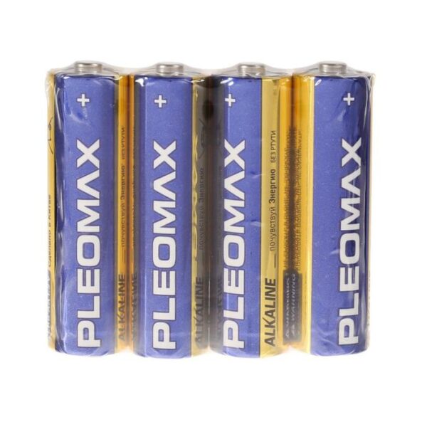 Батарейка алкалиновая Pleomax, AA, LR6-4S, 1.5В, спайка, 4 шт.